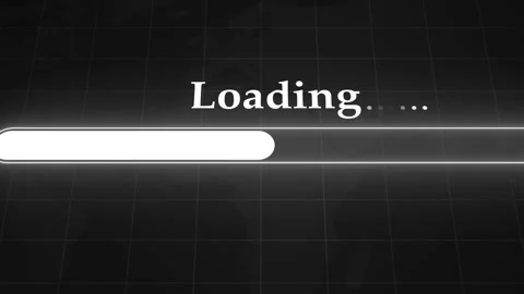 Glowing loading bar with progress indicator and text waiting startup and da.. Stock Footage 337873188