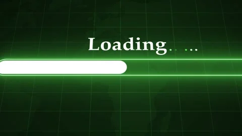 Glowing loading bar with progress indicator and text waiting startup and da.. Stock Footage 337873195