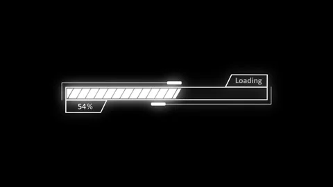 Glowing loading bar showing percentage progress modern digital interface de.. Stock Footage 340385413