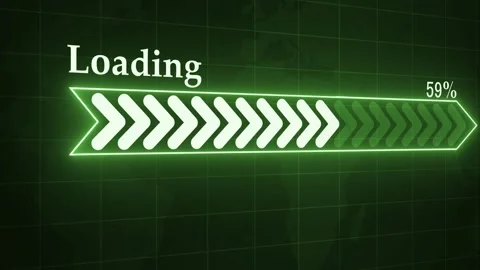 Glowing loading progress bar percentage on a dark digital background animat.. Stock Footage 337873182