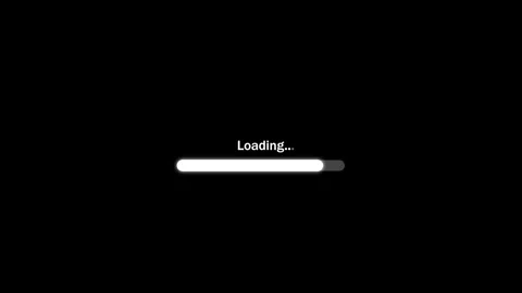 Glowing Loading Text With Progress Bar On animation Black Background image .. Stock Footage 321996799