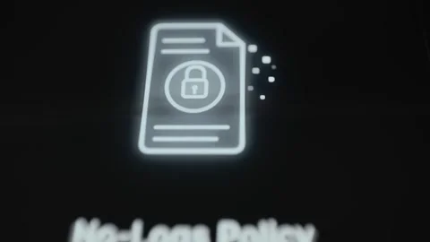 Glowing locked document symbol representing a verified privacy policy Stock Footage 342490716