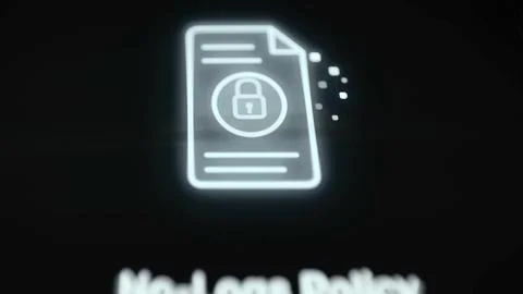 Glowing locked document symbol representing a verified privacy policy Stock Photos