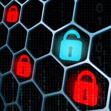 Glowing locks security イラスト素材
