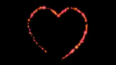 Glowing Loge Heart with alpha Stock Footage 22779539