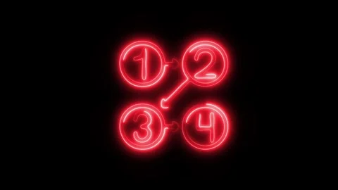 Glowing Logic Icon and Symbol in HD Video Neon Stock Footage 304558948