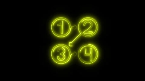 Glowing Logic Icon and Symbol in HD Video Neon Stock Footage 304558974