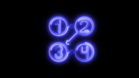 Glowing Logic Icon and Symbol in HD Video Neon Stock Footage 304558975