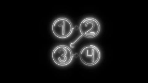 Glowing Logic Icon and Symbol in HD Video Neon Stock Footage 304558986