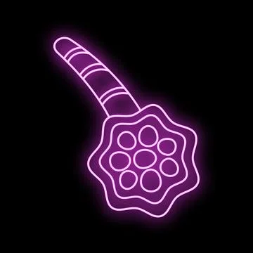 Glowing lollipop icon creating neon sweet candy illustration Stock Illustration