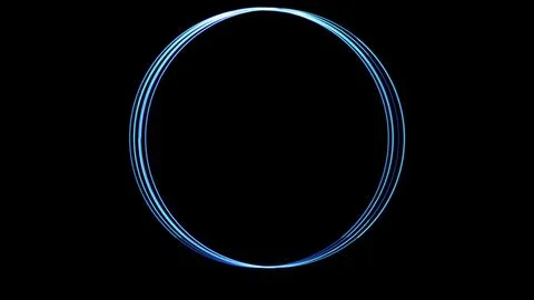 Glowing looping icon circle neon effect, black background イラスト素材