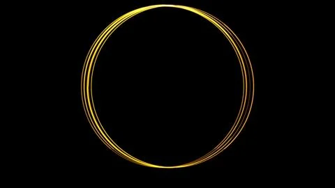 Glowing looping icon circle neon effect, black background Illustrazione stock