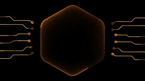 Glowing looping icon, modern technology, neon effect, black background Stock Illustration