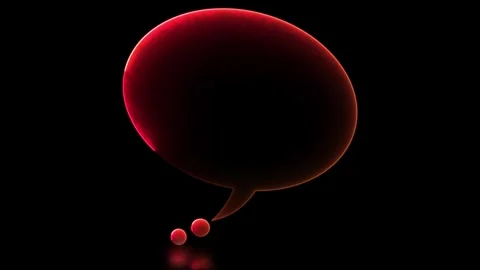 Glowing looping icon text bubble neon effect, black background Stock Footage 266422475