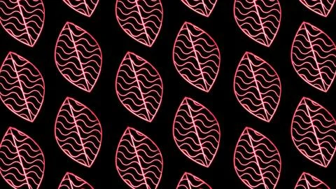 Glowing looping neon effect background, black background. Stock Illustration