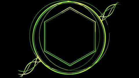 Glowing looping neon effect background, black background. 스톡 일러스트