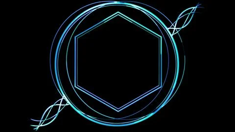 Glowing looping neon effect background, black background. Stock Illustration