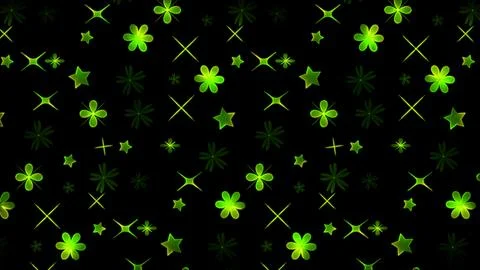 Glowing looping neon effect background, black background. Stock Illustration