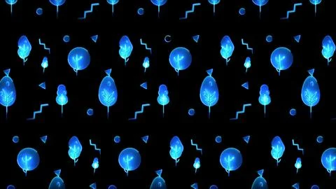 Glowing looping neon effect background, black background. Illustrazione stock