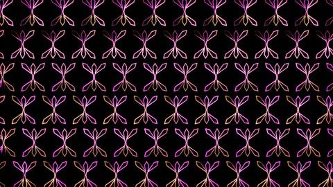 Glowing looping neon effect background, black background. Stock Illustration