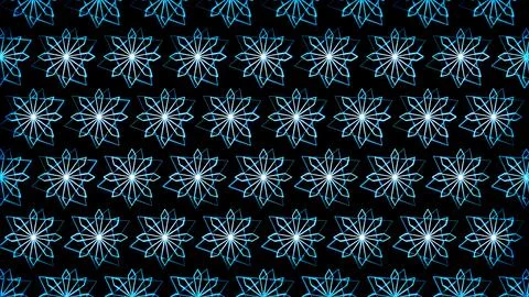 Glowing looping neon effect background, black background. Stock Illustration