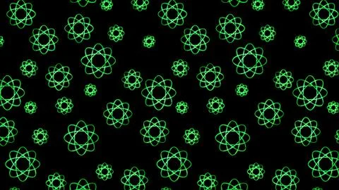 Glowing looping neon effect background, black background. Stock Illustration