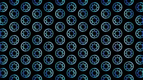 Glowing looping neon effect background, black background. Stock Illustration