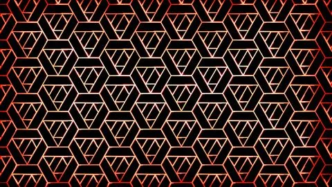 Glowing looping neon effect background, black background. Stock Illustration