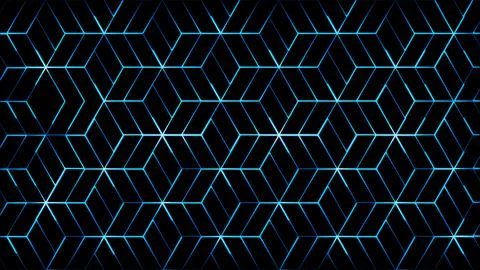 Glowing looping neon effect background, black background. Stock Illustration