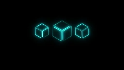 Glowing looping pentagonal neon square frame animation Stock Footage 320948162
