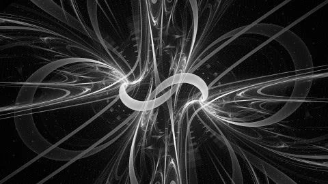 Glowing loops design abstract background black and white Stock Illustration