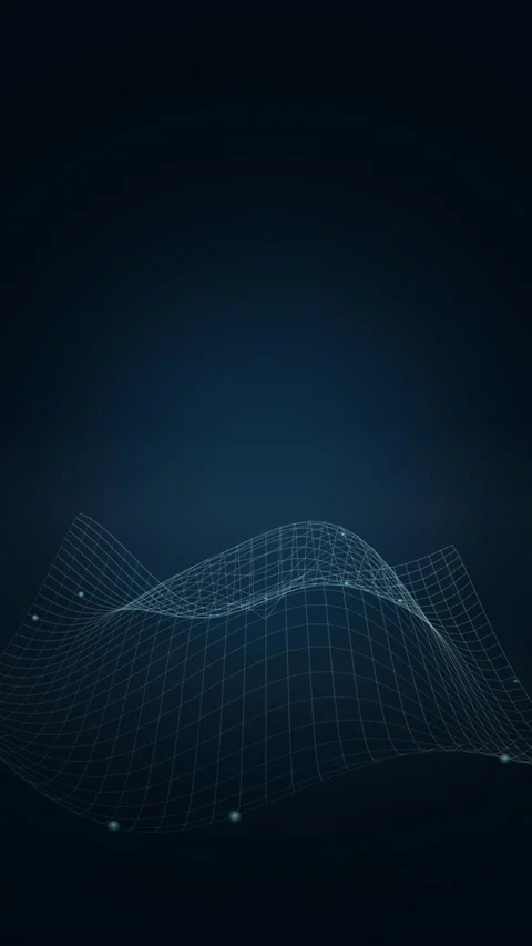 Glowing low poly abstract digital wave background for tech visualization Stock Footage 346004167