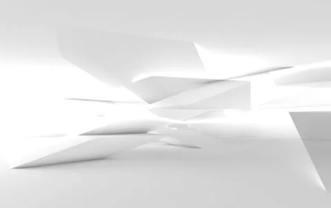 Glowing low poly structures. Digital 3d Stock Illustration
