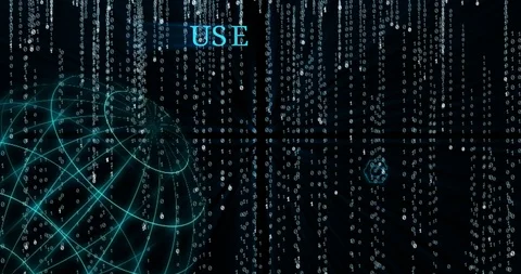 Glowing Machine Xchange Coin (MXC) symbol against falling binary code symbols Vídeos de archivo 102631414
