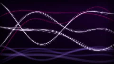 Glowing magenta and white light waves flow in a seamless loop Stock Footage 341490229