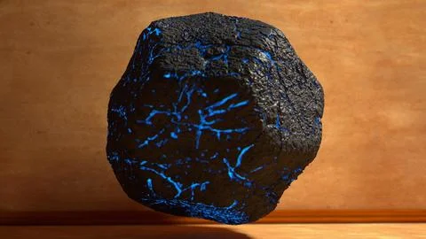 Glowing Magic Angled Dark Stone 3D Model