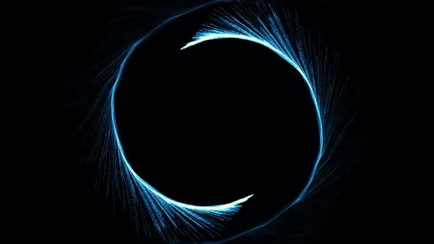 Glowing magic blue particle circle trail animation. Stock Footage 184131531