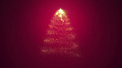 Glowing magic Christmas tree animation with light and particles. Stock Footage 206406706