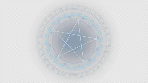 Glowing Magic Circle Rune Summoning VFX Element with Alpha 4K Stock Footage 345447602