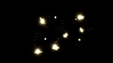 Glowing Magic Fairies on Black Background Stock Footage 314696449