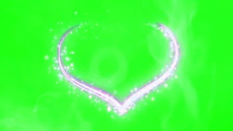 Glowing magic light trail with sparkles on green screen for video editing Stock Footage 342898094