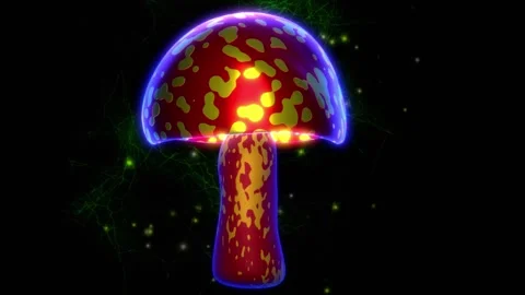 Glowing magic mushroom. Psychedelic Heal... | Stock Video | Pond5