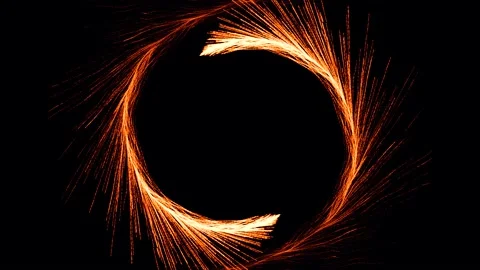 Glowing magic yellow particle circle trail animation. Stock Footage 198192991