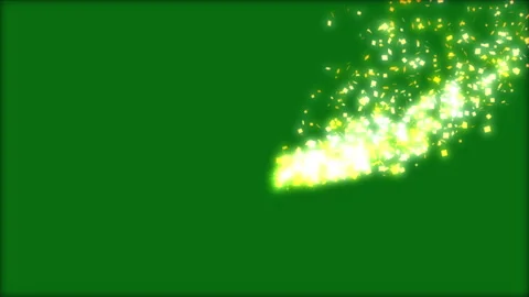 Glowing magical particles trail moving on green screen Stock Footage 343196876