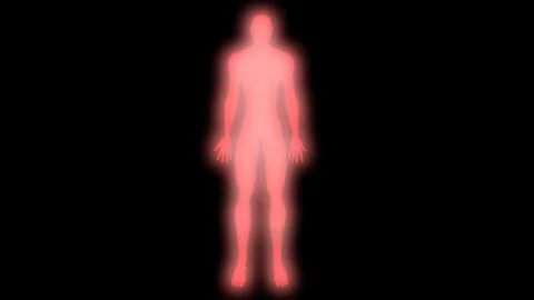 Glowing man arms down at sides. Internal smoke effect in body silhouette Stock Illustration
