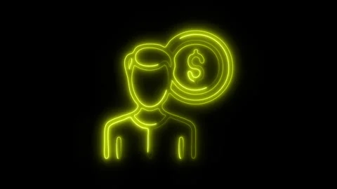 Glowing Manager Icon and Symbol in HD Video Neon Stock Footage 304560283