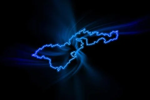 Glowing Map of American Samoa, modern blue outline map Ilustração Stock