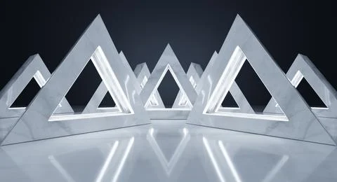 Glowing marble triangles creating modern architectural design Stock-Fotos