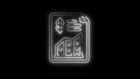 Glowing Market Share Icon in HD Video Neon Animation 스톡 동영상 304555017