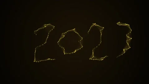 Glowing marquee lights forming the word '2021' on black background Stock Footage 346005563